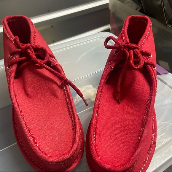 Trooper America Red Denim Chukka Booties Sz 13 - Picture 5 of 6